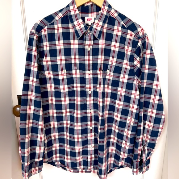 Mens LEVI’S button up plaid collar shirt Large - Picture 1 of 5